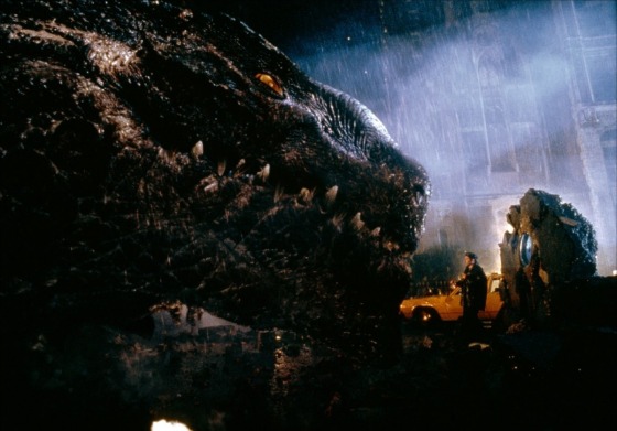 Noted action star Broderick comes face-to-face with Godzilla in the 1998 movie. Picture: Centropolis Entertainment